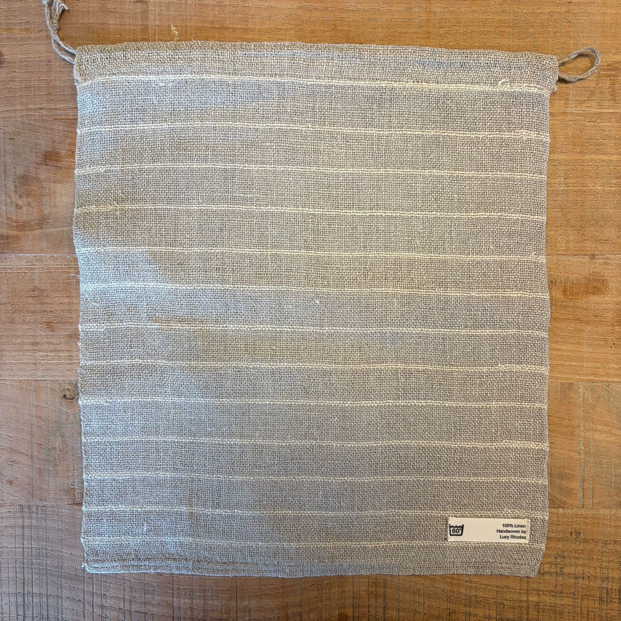 Hand-woven linen bread bag — rectangular loaf (heritage Northern
